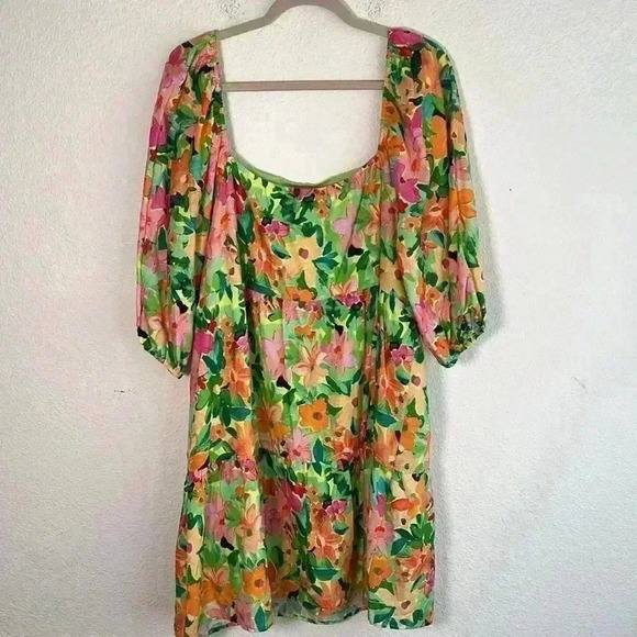 NWT Sanctuary Green Scoop Neck Boho Floral Midi Dress Size XL - Picture 8 of 11